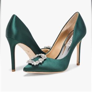 Badgley Mischka green stilettos